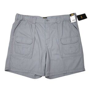 Lee Mens Regular Fit Cargo Shorts Gray Size 42 Cotton 7" Inseam Secure Pockets